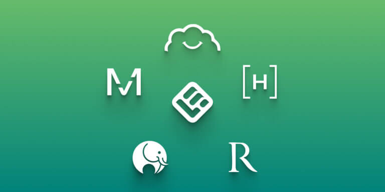 A visual with green background showing the logos of the best healthcare LMSs.