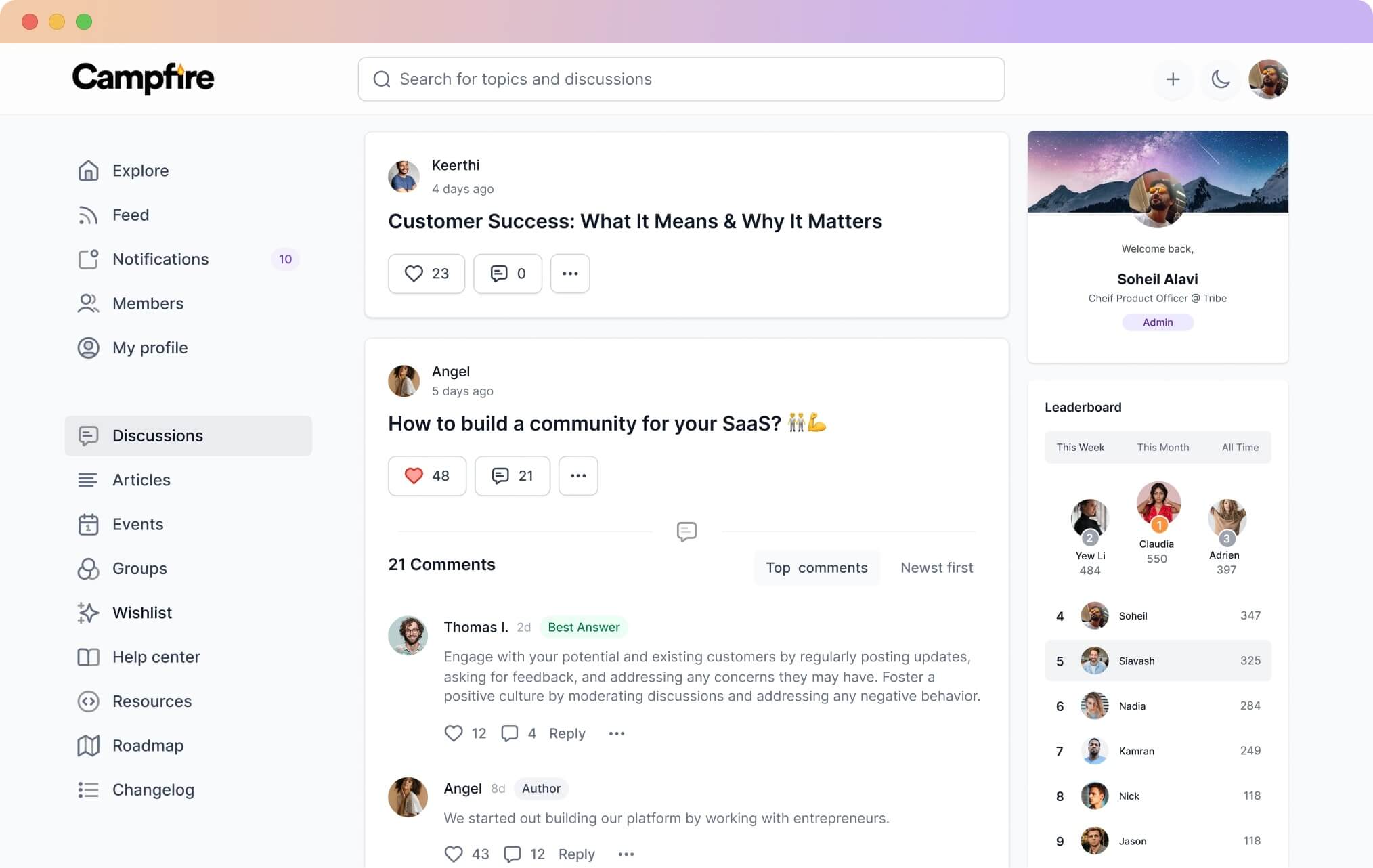 An image showing Bettermode's interface.