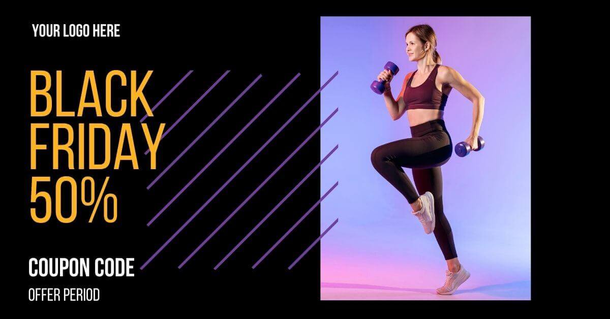 Black Friday template woman fitness