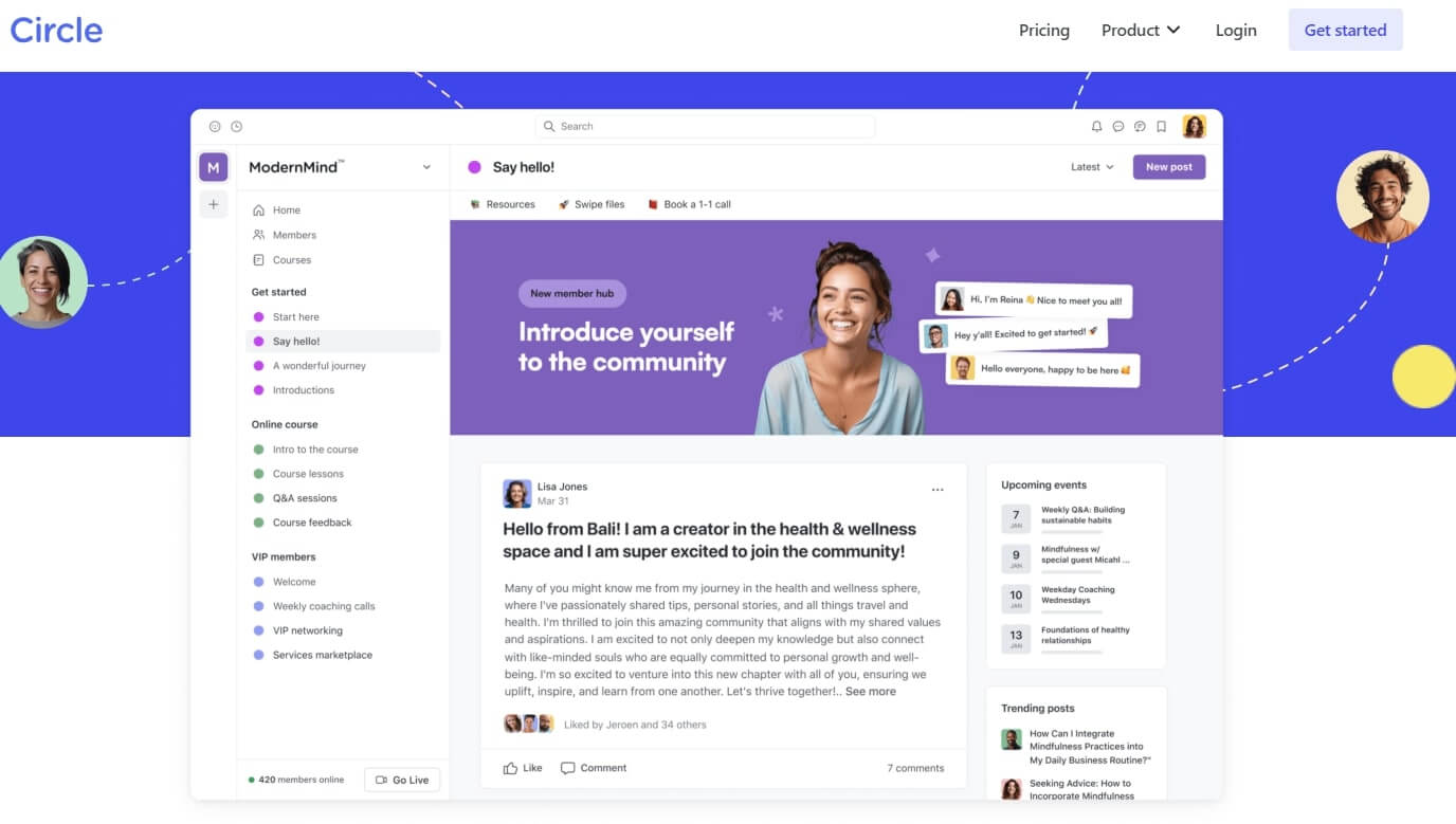 An image showing Circle's dashboard.