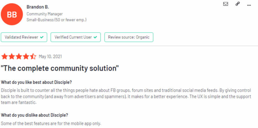 Disciple review on G2.
