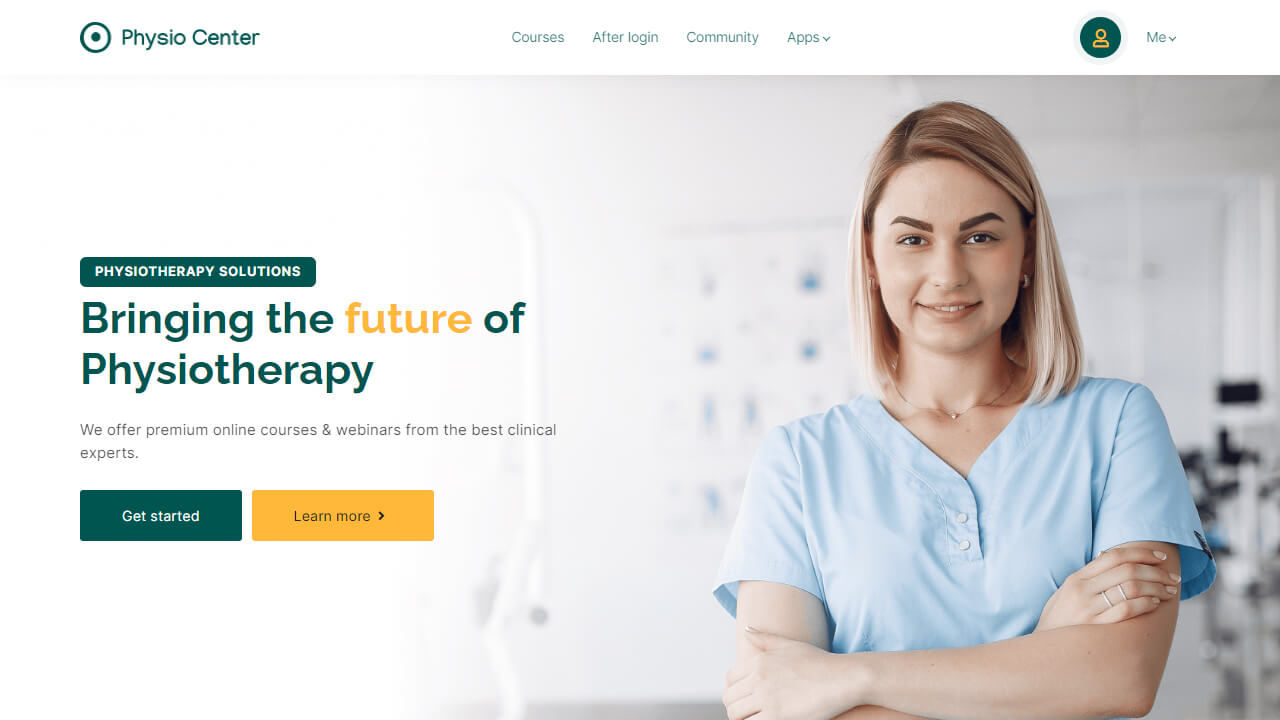 coaching website template for physiotherapy center