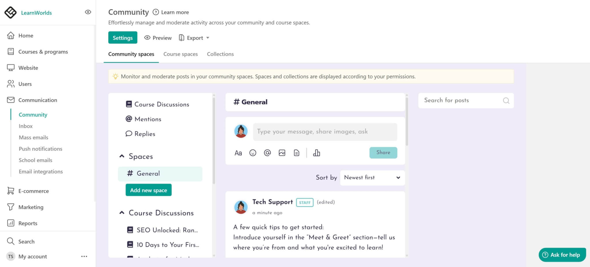 A community in LearnWorlds.