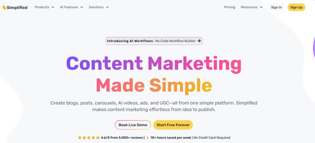 screenshot from Simplified.