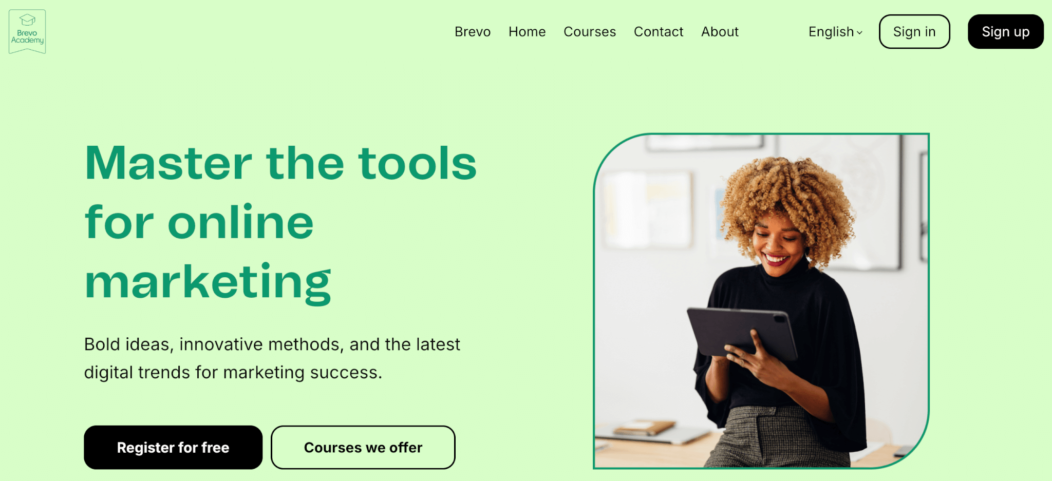 A screenshot of Brevo's website.