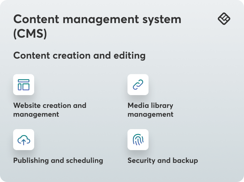 A visual explaining what a CMS is and its characteristics.