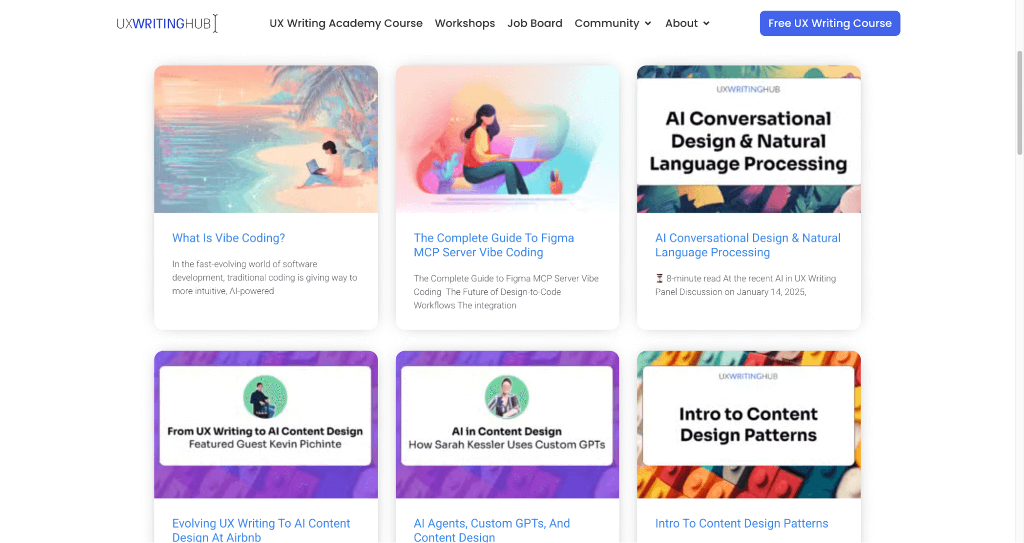 Blog post picks on the UX Writing Hub blog