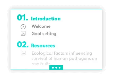 A template outline for certification courses with examples on introduction and resources.