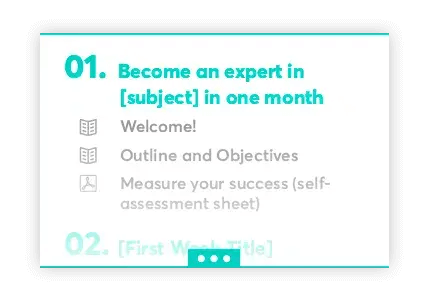 Course outline sample for drip feed courses.
