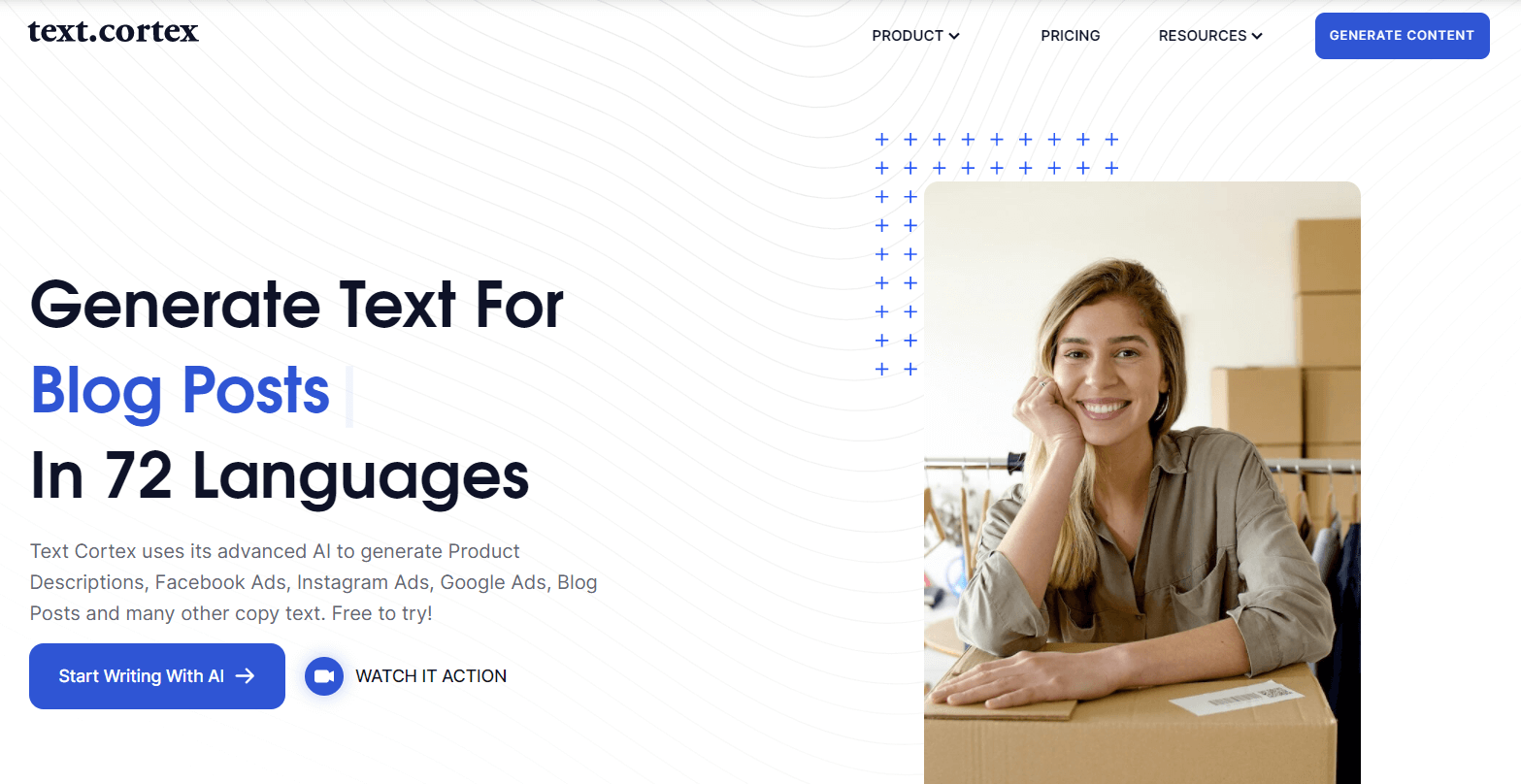 screenshot from TextCortex