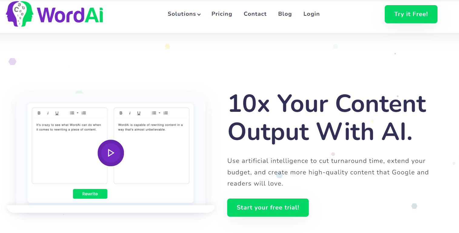 screenshot from Word.ai