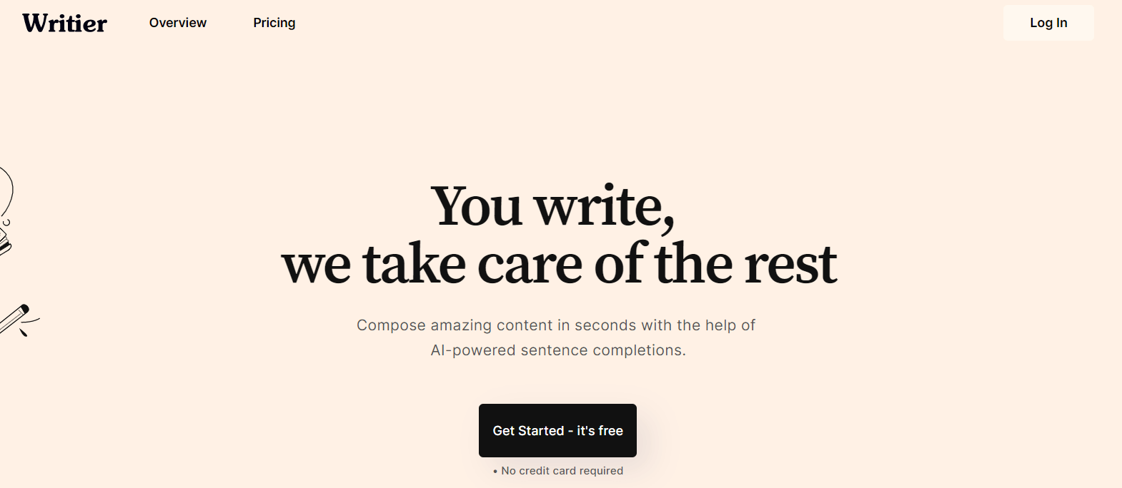 screenshot from Writier.io 