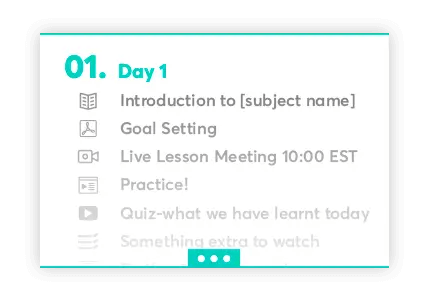 An example of a live course and how it can be set up.