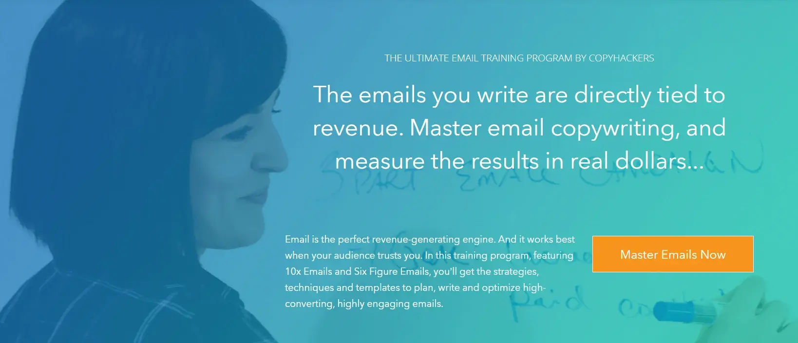 10x emails training course landing page copy and CTA.