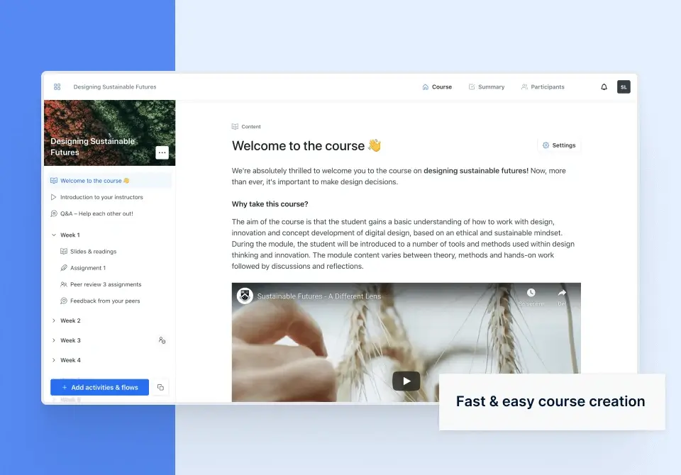Eduflow course creation feature