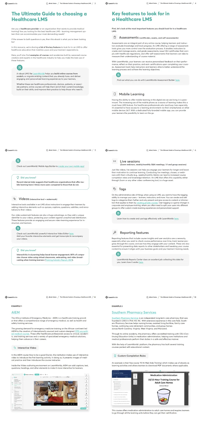 The ultimate guide to choosing a healthcare lms. Sample pages.