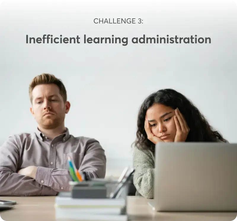 A visual showing two people looking uninterested and unmotivated to learn.