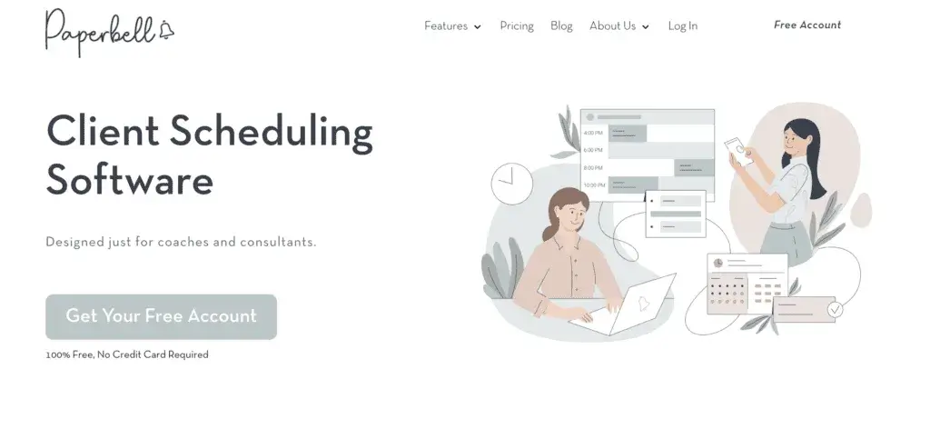 A screenshot showing part of Paperbell's home page.